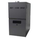 Gray metal furnace with ventilation slots, a key heating unit for home warmth from Hancock & Son Plumbing in Salisbury.